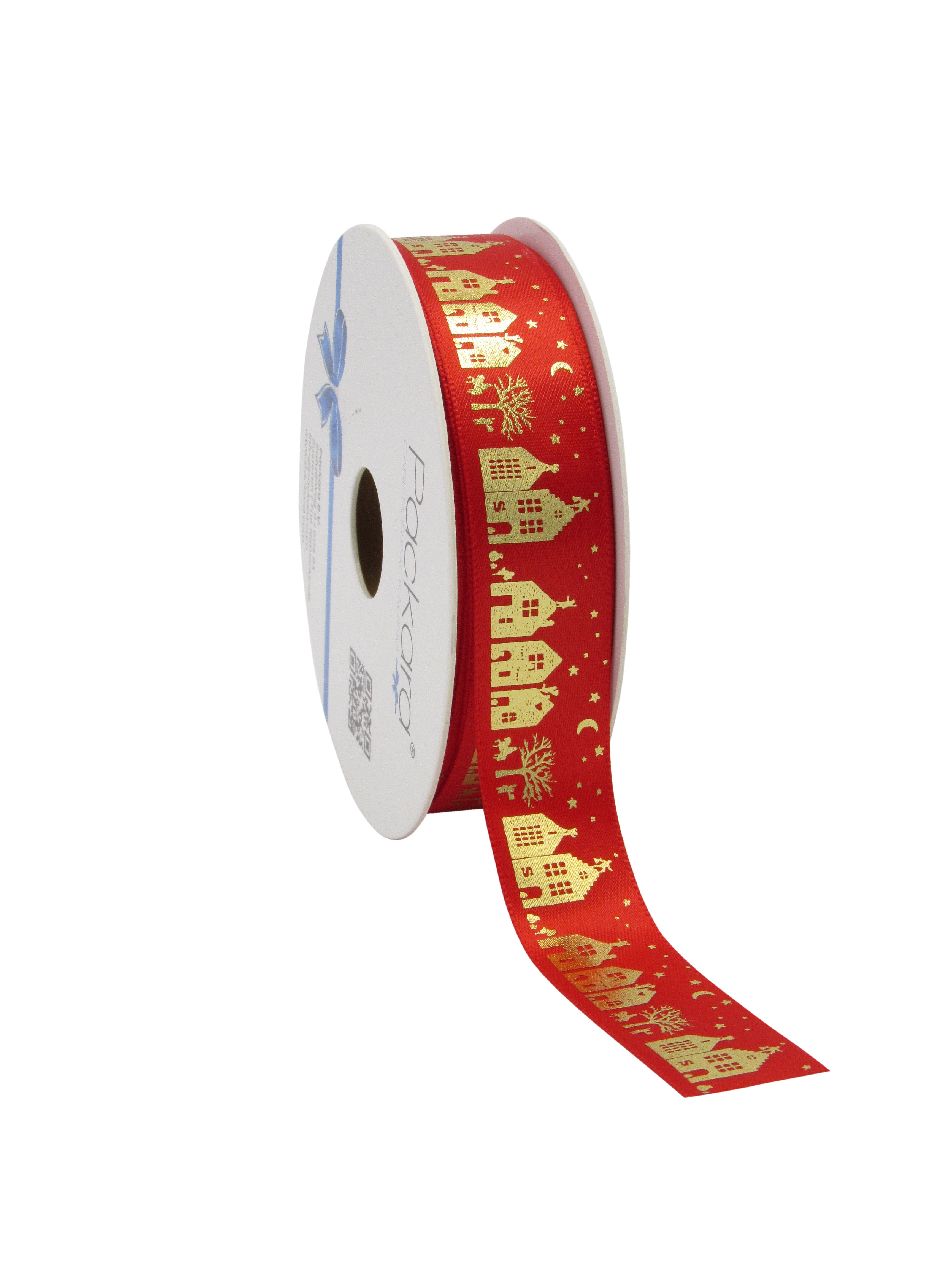 Sintlint Satijn Pakjesavond Rood – 23 mm × 25 m