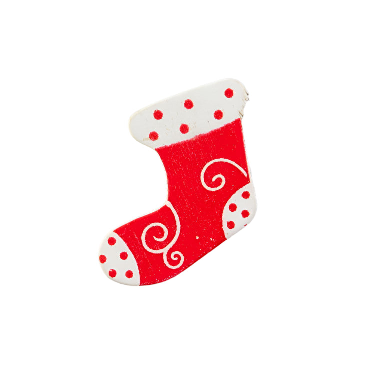 Plakdeco Kerstsok rood-wit - Kadopapier.net