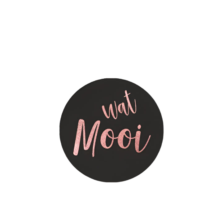 Wensetiket Wat Mooi zwart - Kadopapier.net