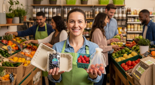 biologisch afbreekbare verpakkingen winkel mens