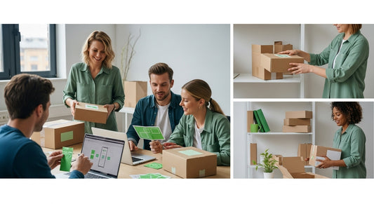 personaliseerbare verzendverpakking, team, werkplek