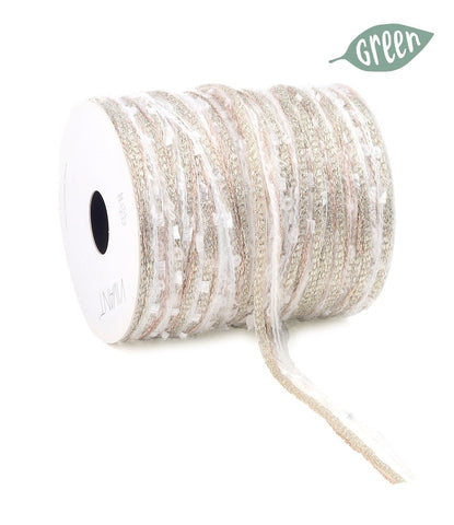 Geschenkband Weiß und Gold wiederverwenden