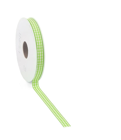 Luxus Kariertes Geschenkband Limette > 9mm/15mm | 20m