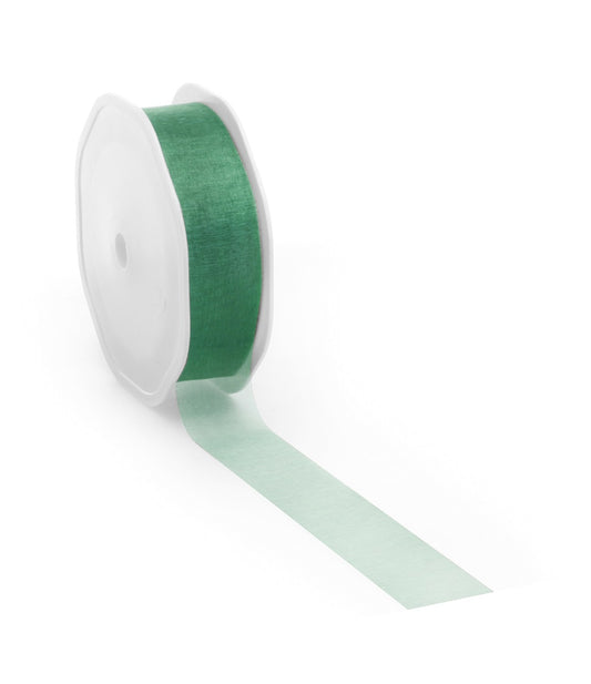 Dark green voile ribbon for creative projects and decoration