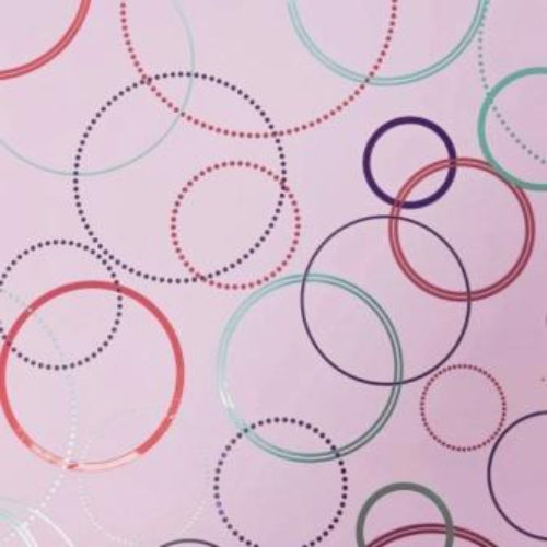 Circles on Lilac Matte Metallic - Colorful Metallic Wrapping Paper (30/50cm)