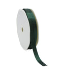 Kerstlint Satijn met Goudglitter Donkergroen - 10 mm × 25 m
