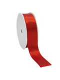 Kerstlint Satijn met Goudglitter Rood - 25 mm × 20 m