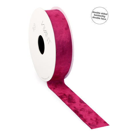 Double Face Velvet Band Rot - Doppelseitiger Samt - 5 Meter - Wahl aus 3 Breiten