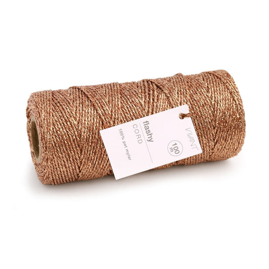 High-gloss copper cord for stylish decoration and craft projects - 100 mtr. - Cotton Rope