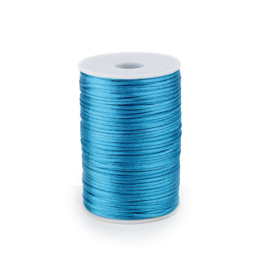 Satin cord Steel blue 2mm / 100 mtr.