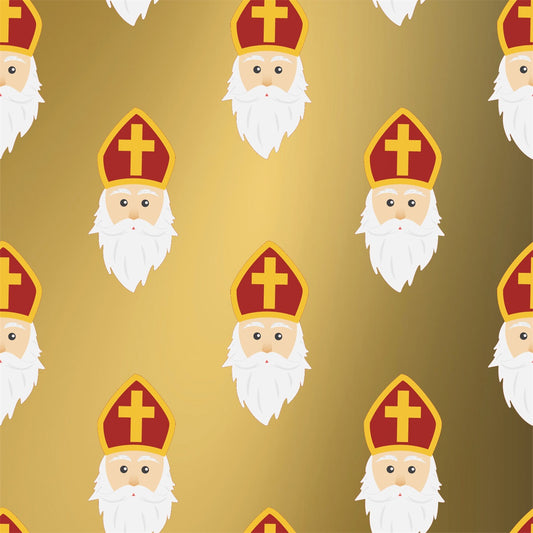 Sintzakje goud met Sinterklaas - Kadopapier.net
