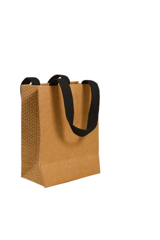 Paper Carrier Bag Natural Kraft Black Dots – Set of 50