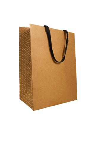 Paper Carrier Bag Natural Kraft Black Dots – Set of 50