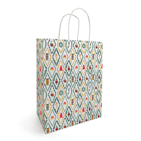 Bunte Weihnachtstragetaschen – 50 Stück – 18+8x22 cm und 23+12x30 cm