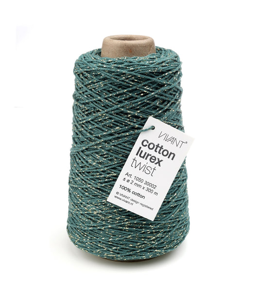 Petrol-gold cotton rope for creative projects and decoration - 300m - Cotton Rope
