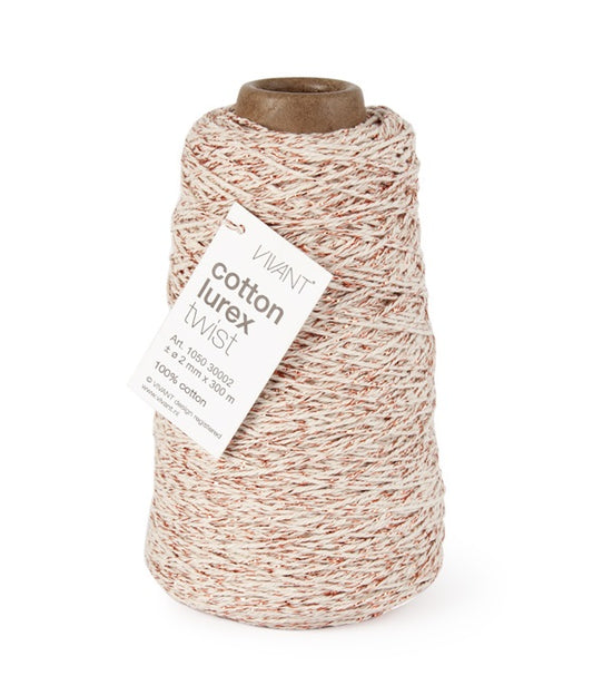 Bleached cotton rope - Copper for various applications - 300 mtr. - Cotton rope