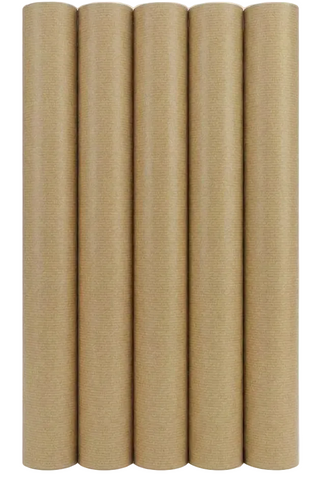 Kraft Pure – Klassiek Geribd Inpakpapier  – 70 cm x 2 m – set van 5 rollen