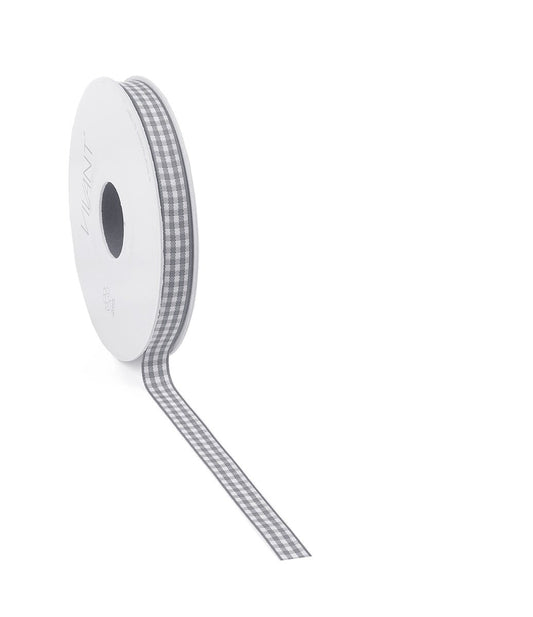 Checked Gift Ribbon Grey > 9/15mm | 20m