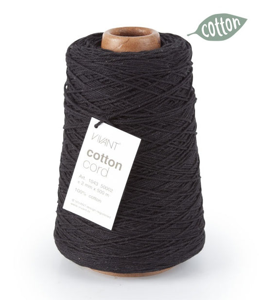 Black cotton rope for versatile use in crafts and decoration - 500 meters - Cotton Rope