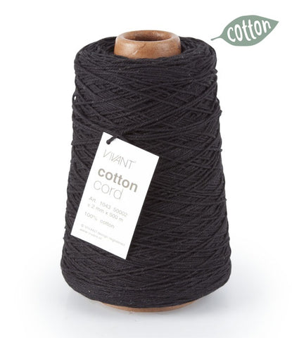 Black cotton rope for versatile use in crafts and decoration - 500 meters - Cotton Rope