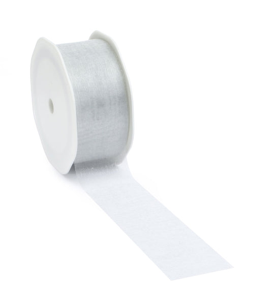 Silver gray voile ribbon for decoration and creative use