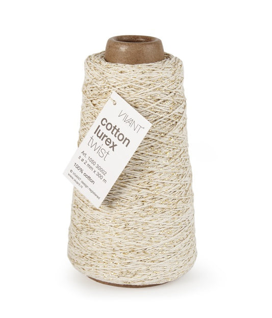 Bleached gold cotton rope, 300 mtr.