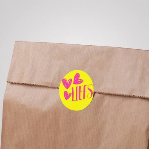 Sticker "love" with hearts