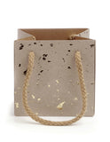 Kadotasje naturel met goudsnippers en koord, 10,5 x 10,5 cm - Kadopapier.net