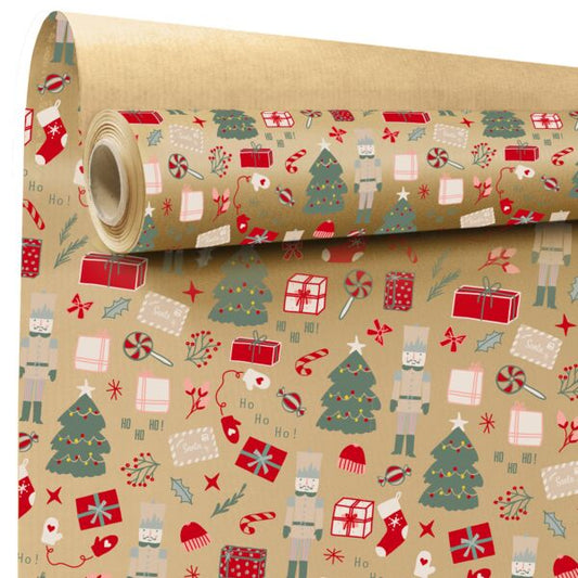 Noella – Roll of wrapping paper – Christmas Red – 60 gram coated kraft paper – 69x50m 