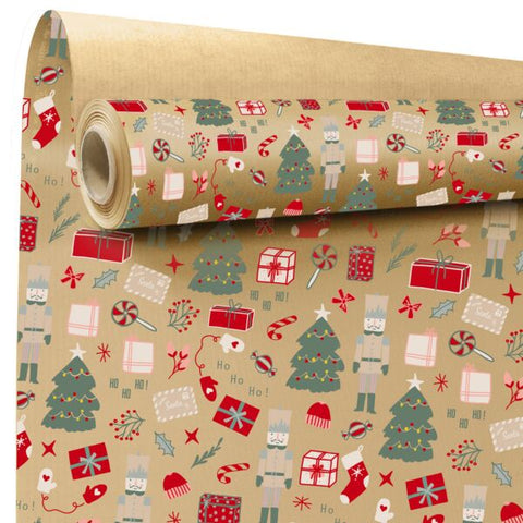 Noella – Rol inpakpapier – Kerst Rood – 60 grams gestreken kraft – 69x50m