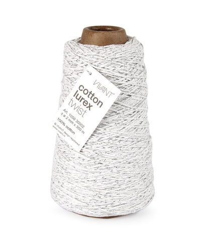 White and silver cotton rope for creative projects and decoration - 300 meters - Cotton Rope