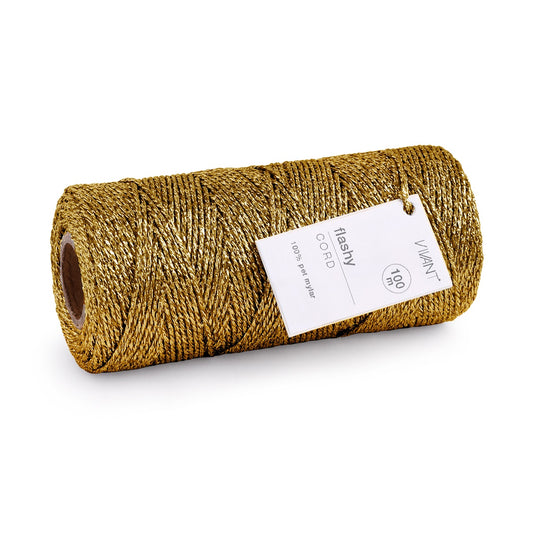 High-gloss gold cord for luxury decoration and craft projects - 100 m - Cotton Rope