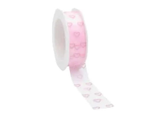 Baby Organza Ribbon Pink 25 mm - 25 meters