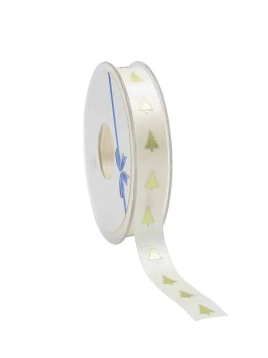 Satin Christmas Ribbon Champagne - 15mm x 25m