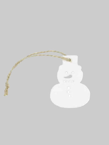 Wooden Snowman Pendant (24 pieces) – White | 5 cm x 3.8 cm