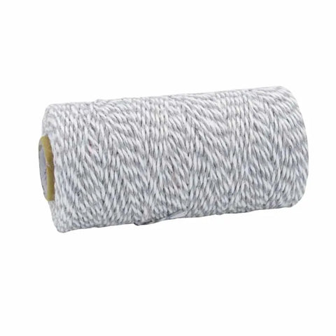 Cotton rope gray - white for creative projects and decoration - 100 mtr. - Cotton Rope