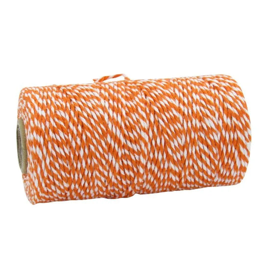 Orange-white cotton cord for creative projects and crafts - 100 mtr. - Cotton Rope
