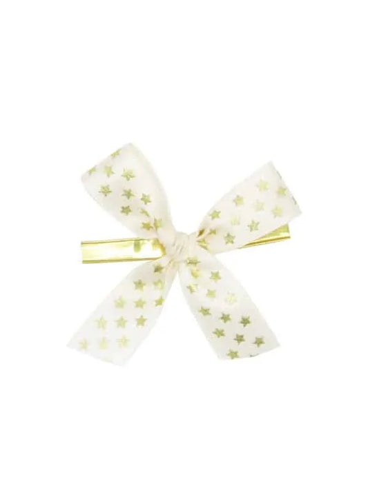 Satin Bow Stars with Clip Ivory - 250 Pieces