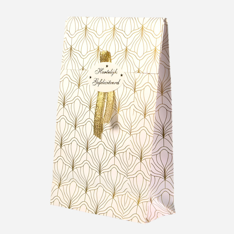 Blokbodemzak ArtDeco Goud - Kadopapier.net