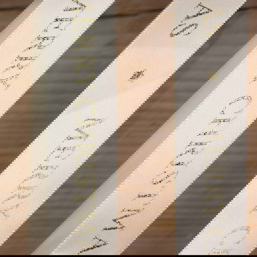 Breed Kerstlint Ivoor - Kadopapier.net