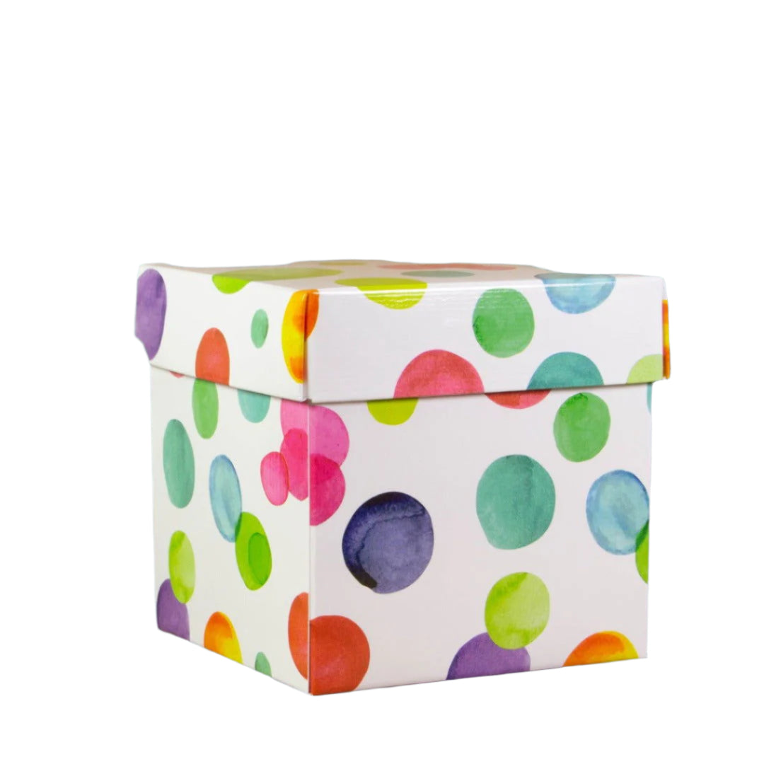 Cadeaudoosje Kubus Aquarel Dots - Kadopapier.net