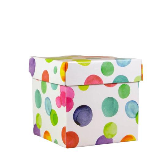 Cadeaudoosje Kubus Aquarel Dots - Kadopapier.net