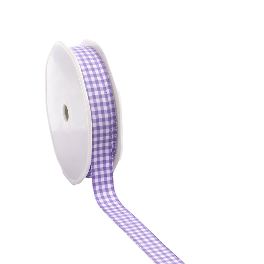 Cadeaulint met ruitjes Lavendel - Kadopapier.net