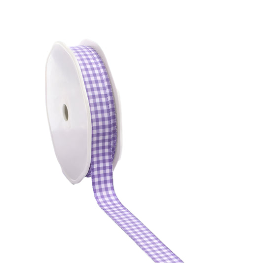 Cadeaulint met ruitjes Lavendel - Kadopapier.net