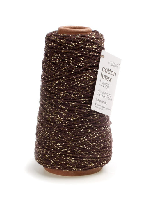 Brown-gold cotton rope for creative projects and decoration - 300m - Cotton Rope