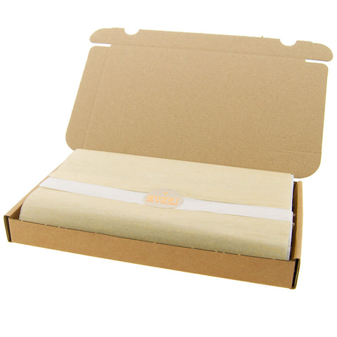 Letterbox shipping kit Kraft ECO A5 – 20x kraft letterbox boxes 255x155x28 mm + tissue paper, SizzlePak filling material &amp; thank you stickers – Unboxing package for web shops