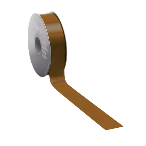 Double Face Satijnlint Brandy 3mm - 38mm (50m/25m) - Kadopapier.net