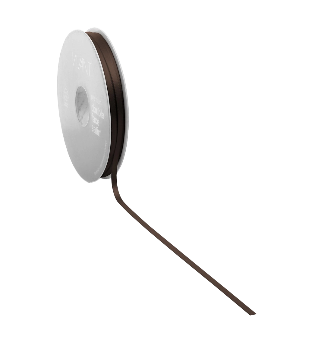 Double Face Satijnlint Bruin - Luxe 50m/25m (3mm, 6mm, 10mm, 15mm, 25mm, 38mm) - Kadopapier.net