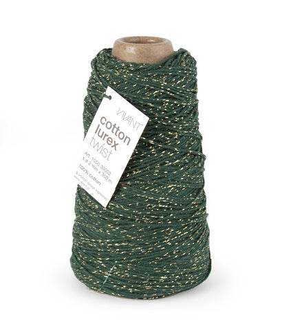 Dark green/gold cotton rope for creative projects - 300m - Cotton Rope