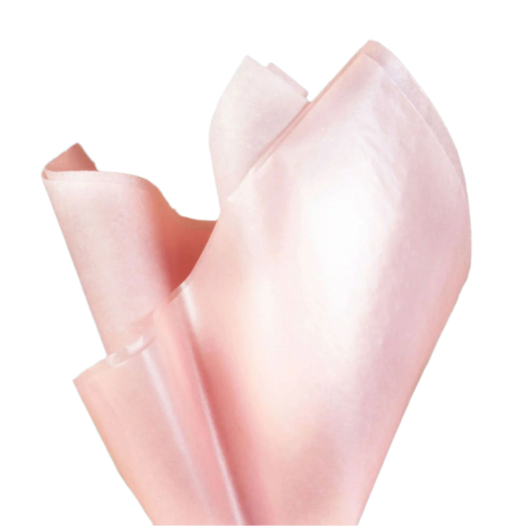 Enkelzijdig Zalm Parelmoer vloeipapier - Kadopapier.net